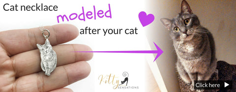 cat necklace modeled after your cat