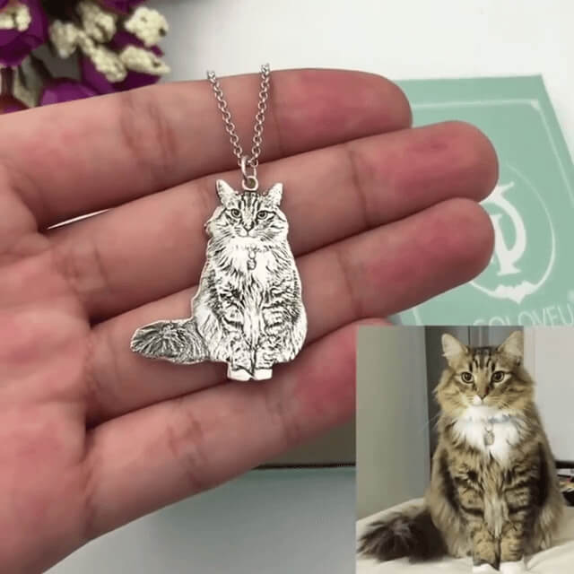 Custom Cat Necklace With Personal Engraving Kittysensations