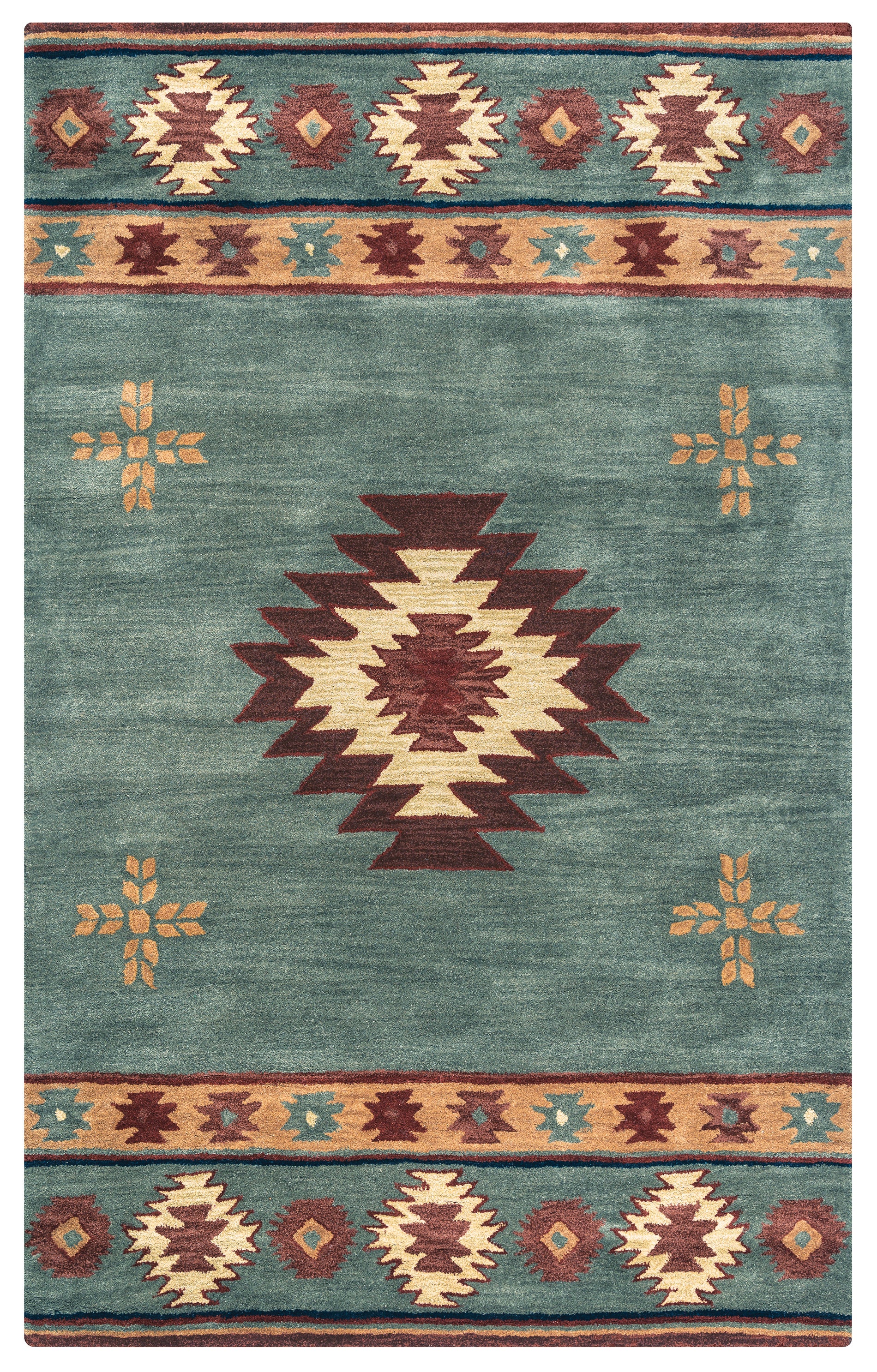 Rizzy Home Southwest SU2008 Gray Blue Southwest Tribal Area Rug   SU2008 