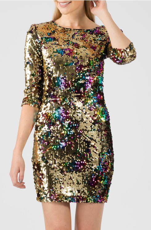 multi coloured glitter dress