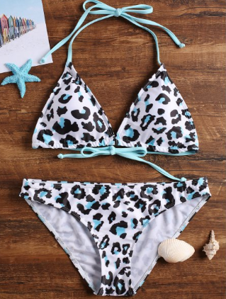 leopard print padded bikini