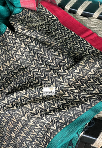 Pure Matka Silk - Green Red Black Woven