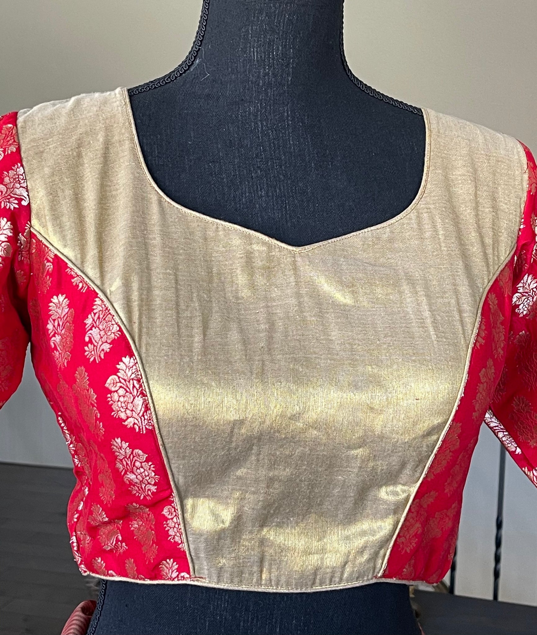 Designer Blouse - Red Brocade – Panache-The Desi Creations