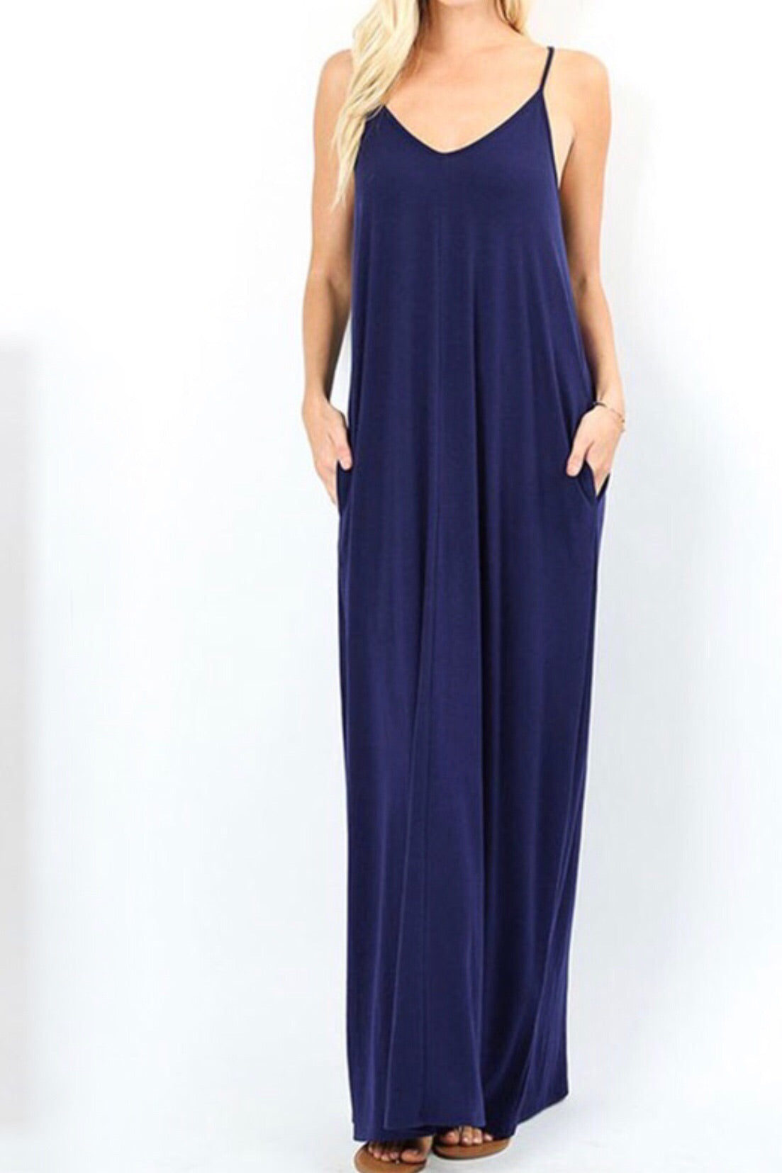 cocoon maxi dress with pockets