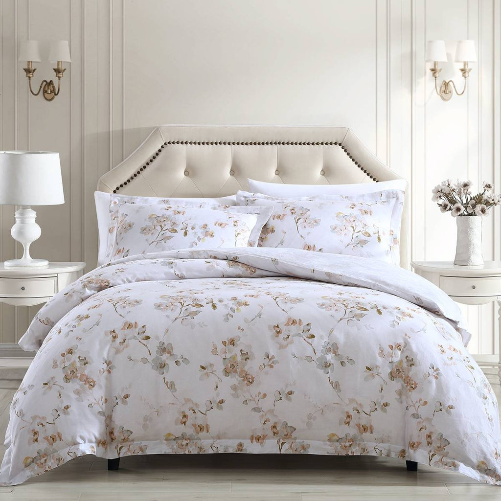 Laura Ashley Lorene NATURAL Quilt Cover Set — Quilt Cover World