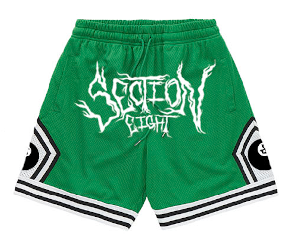 Section Eight Green Basketball Shorts  (heavy weight)