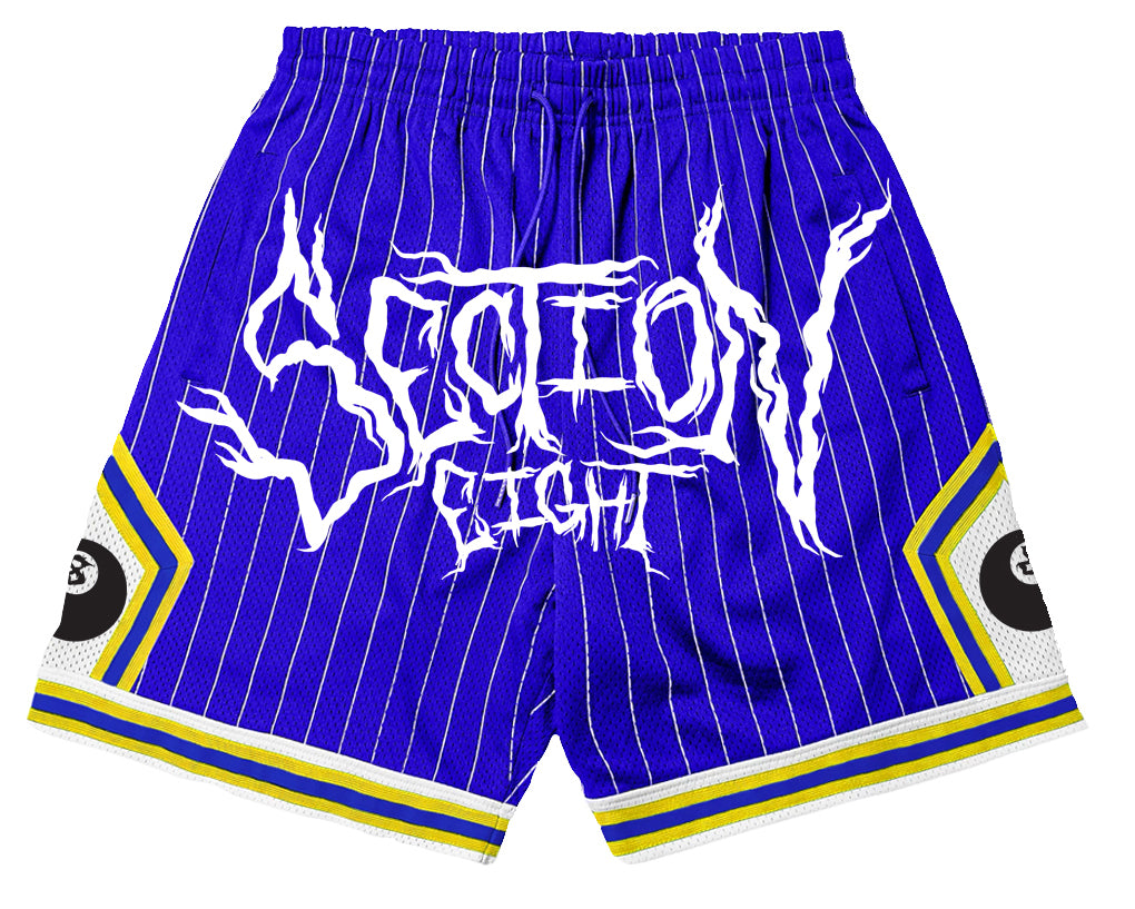 Section Eight Blue Pinstripe Basketball Shorts (heavy weight)