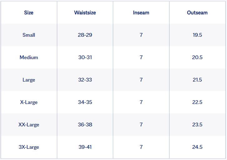 short-sizing-chart