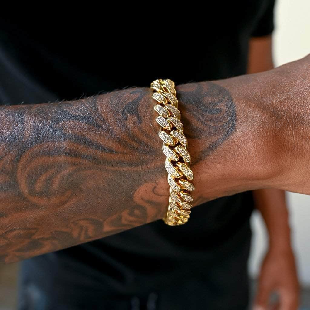 38mm Pavé Cuban Link Bracelet