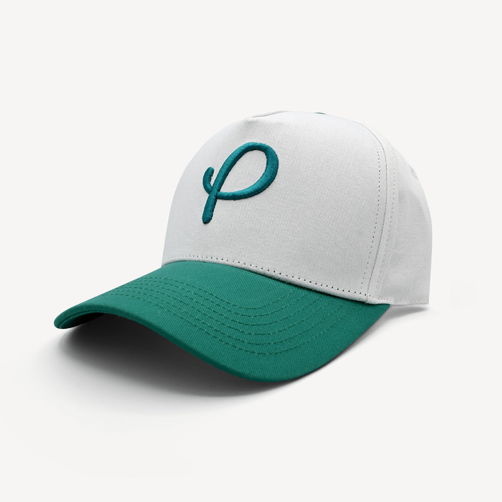 Classic P Logo Snapback Hat White/Teal | Gold Presidents