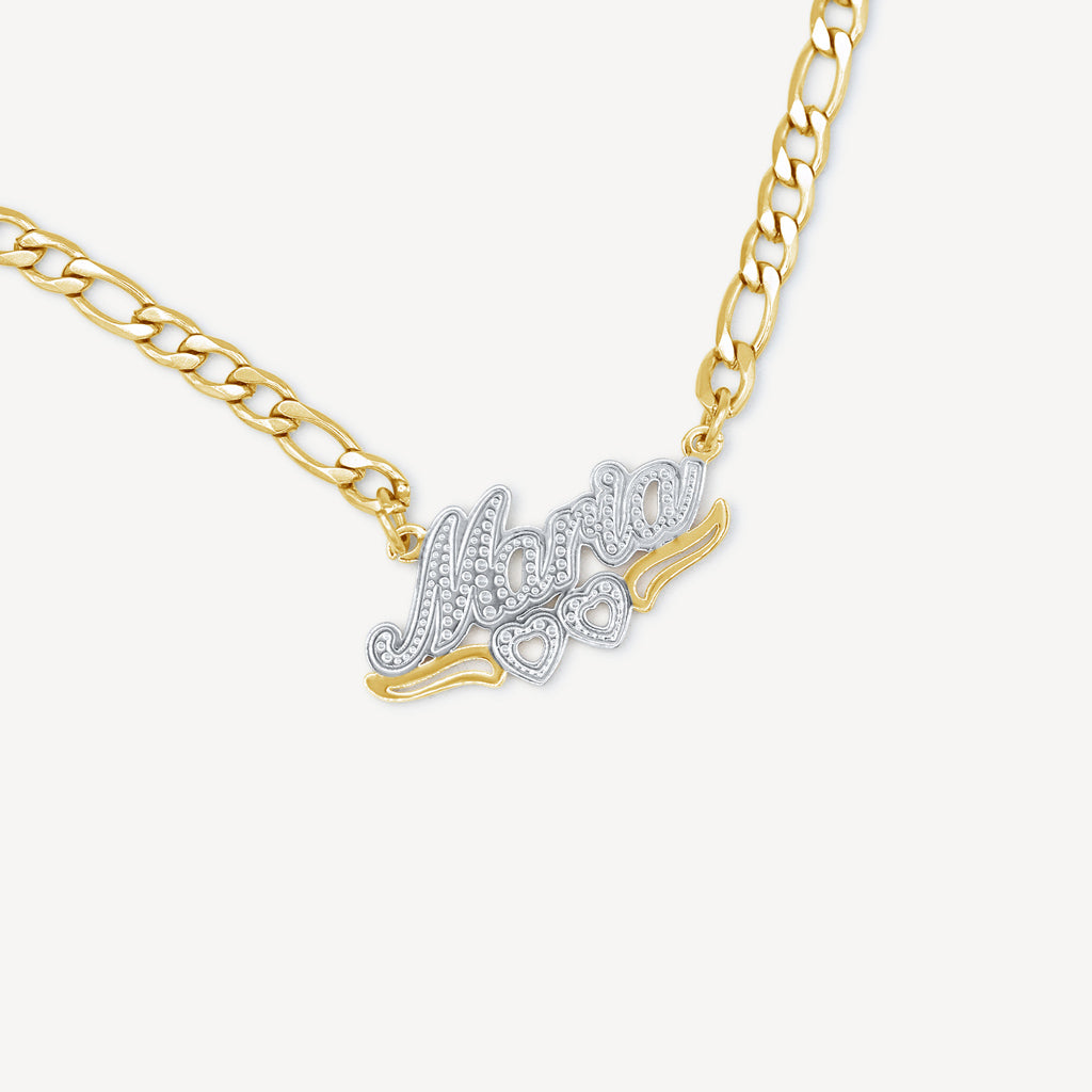 Womens Custom Script Diamond Cut Gold Name Necklace - Gold Presidents