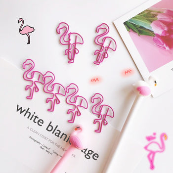 4 pcs/lot Sweet Pink Flamingo Bookmark Paper Clip School Office Supply Escolar Papelaria Gift Stationery
