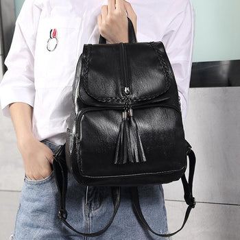 2018 new shoulder bag ladies Pu leather backpack casual large capacity double backpack