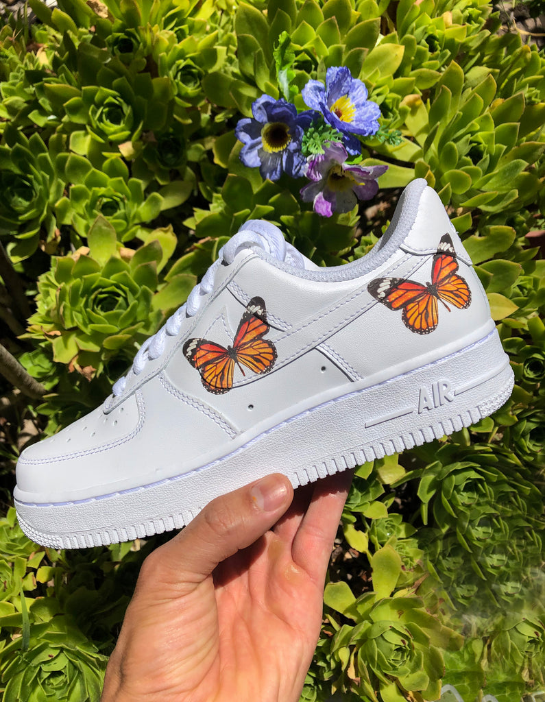 blue hd clear butterfly air force 1