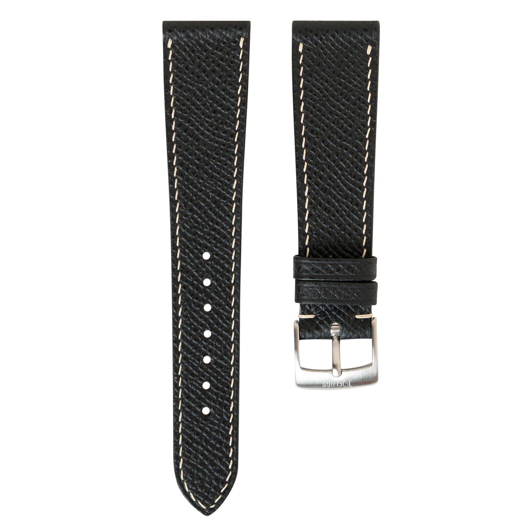 Delugs - Epsom Slim Calfskin Watch Strap - Black – Monochrome Shop