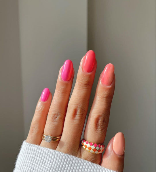 Pink ombre nails