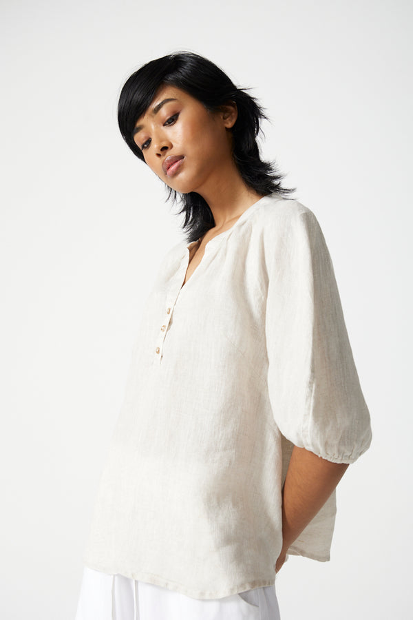 Amren Mesh Linen Blouse