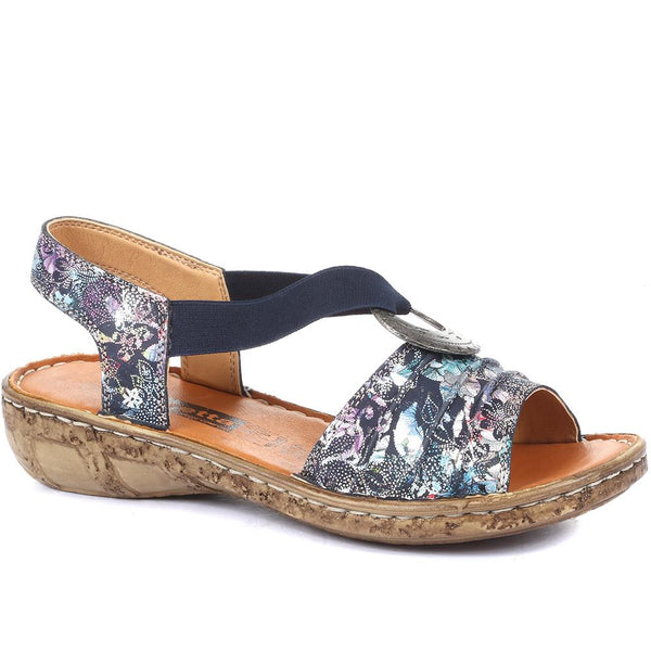 Wide Fit Leather Slingback Sandals (HAK33023) by Loretta | Pavers™ Ireland