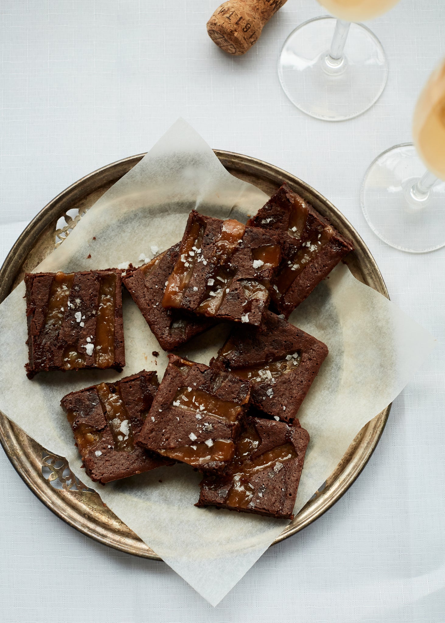 Salted Caramel Brownies on plate