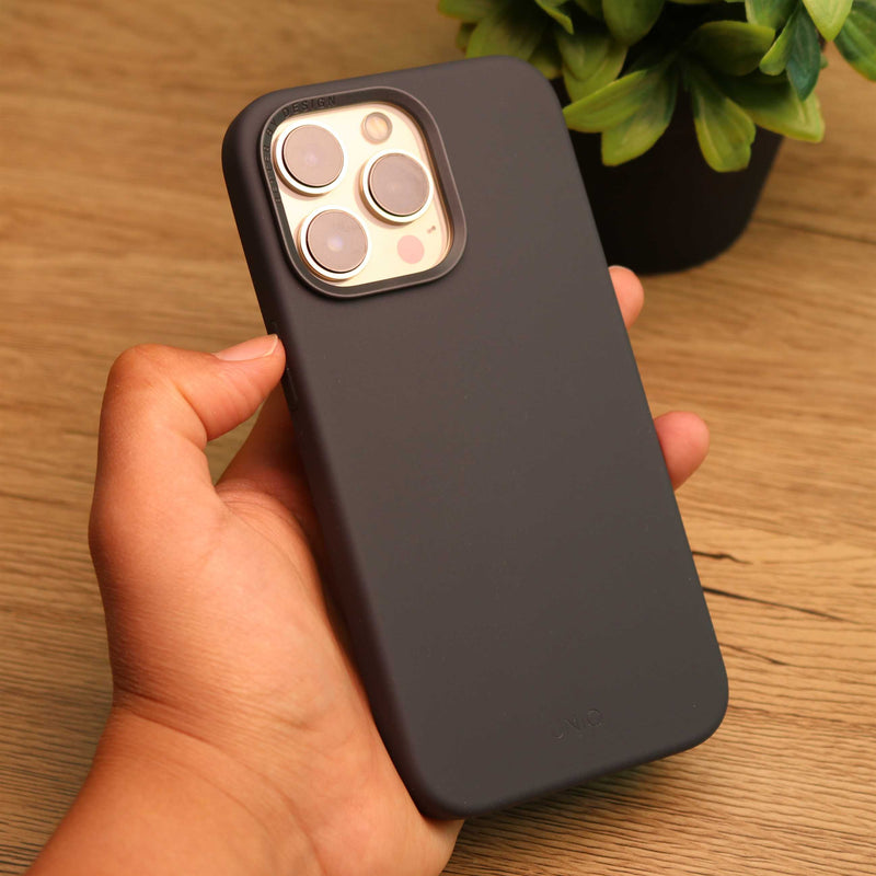 Uniq Hybrid Lino Hue case - Charcoal Grey - for iPhone 13 Pro/13 Pro MAX - كفر حماية عالية - يونيك