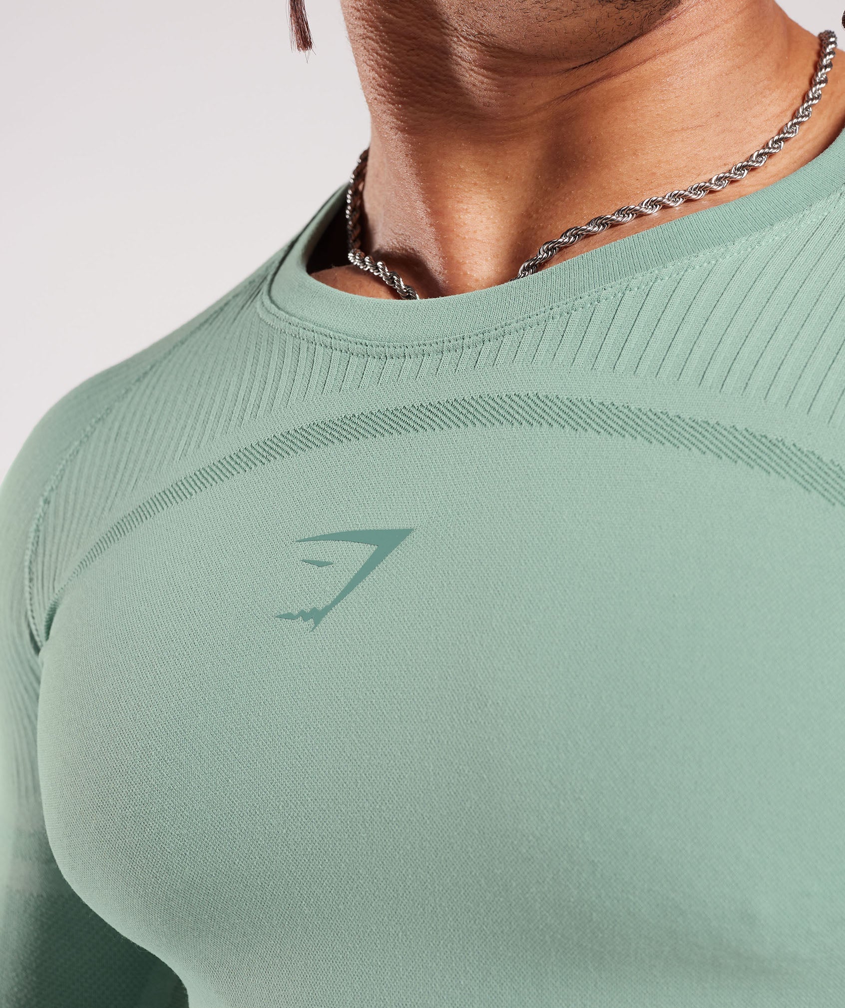 315 Seamless Long Sleeve T-Shirt in Frost Teal/Ink Teal - view 6