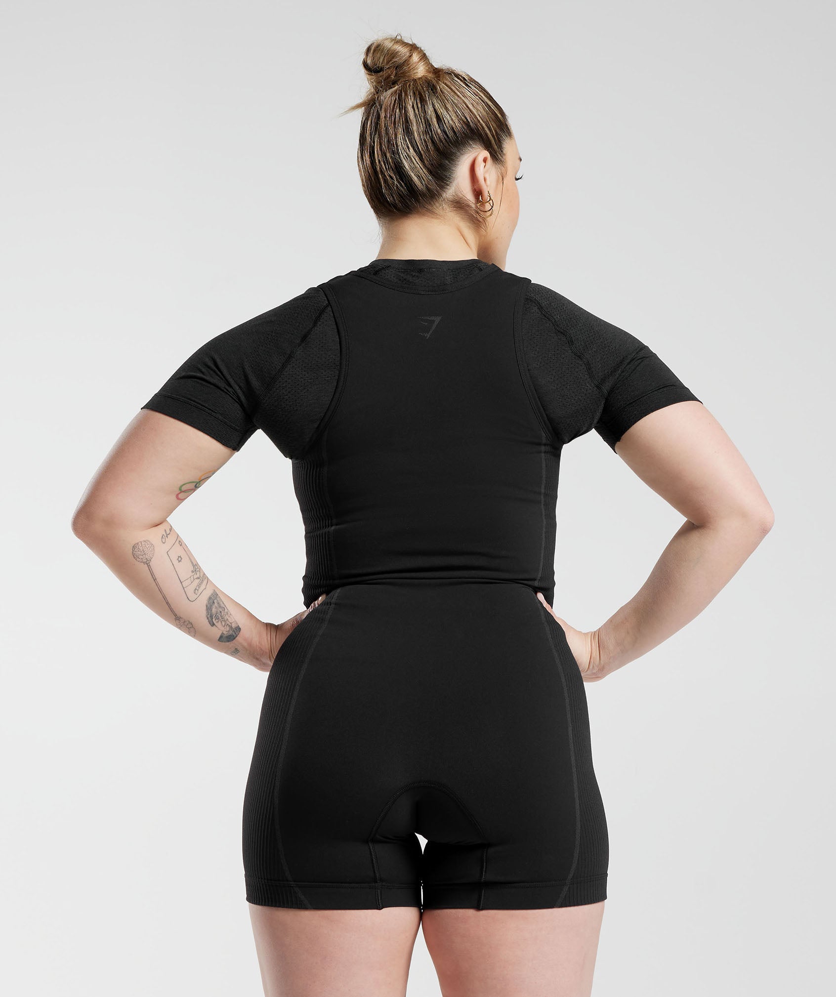 Seamless Singlet in Black/Charcoal Grey - view 2