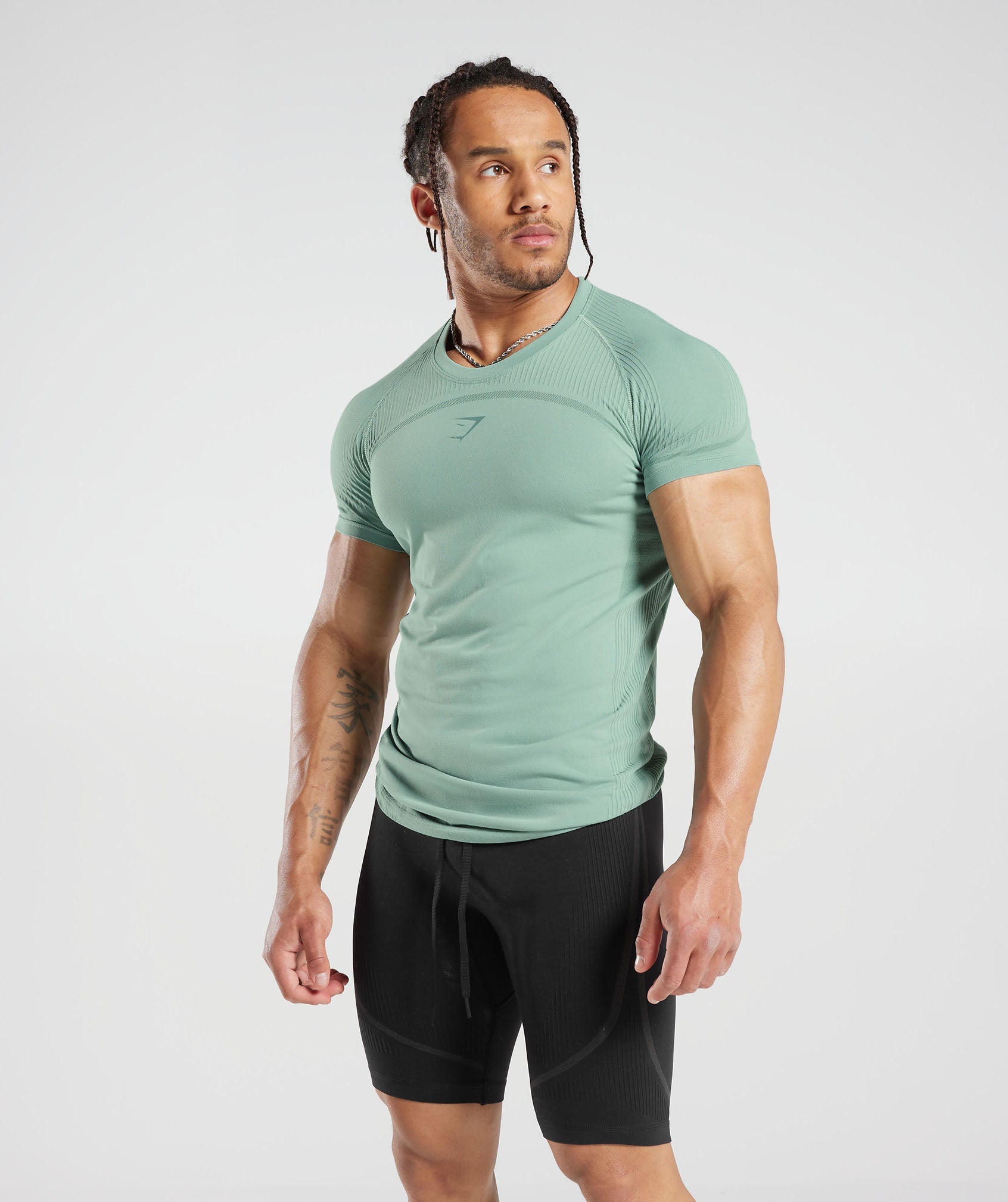 315 Seamless T-Shirt in Frost Teal/Ink Teal - view 3