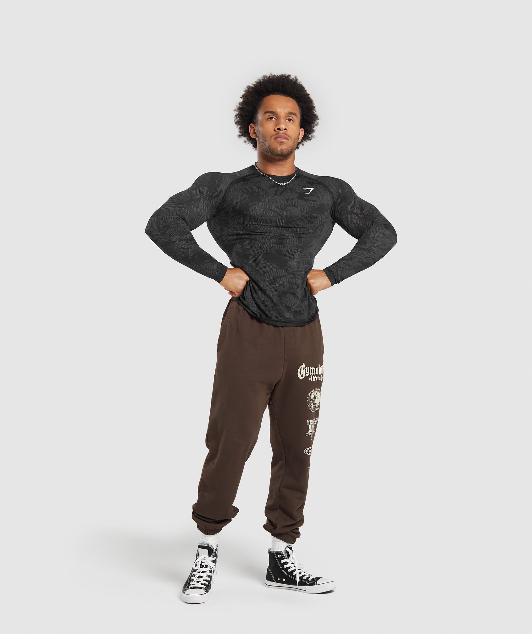 Global Lifting Oversized Joggers in Brown - view 4