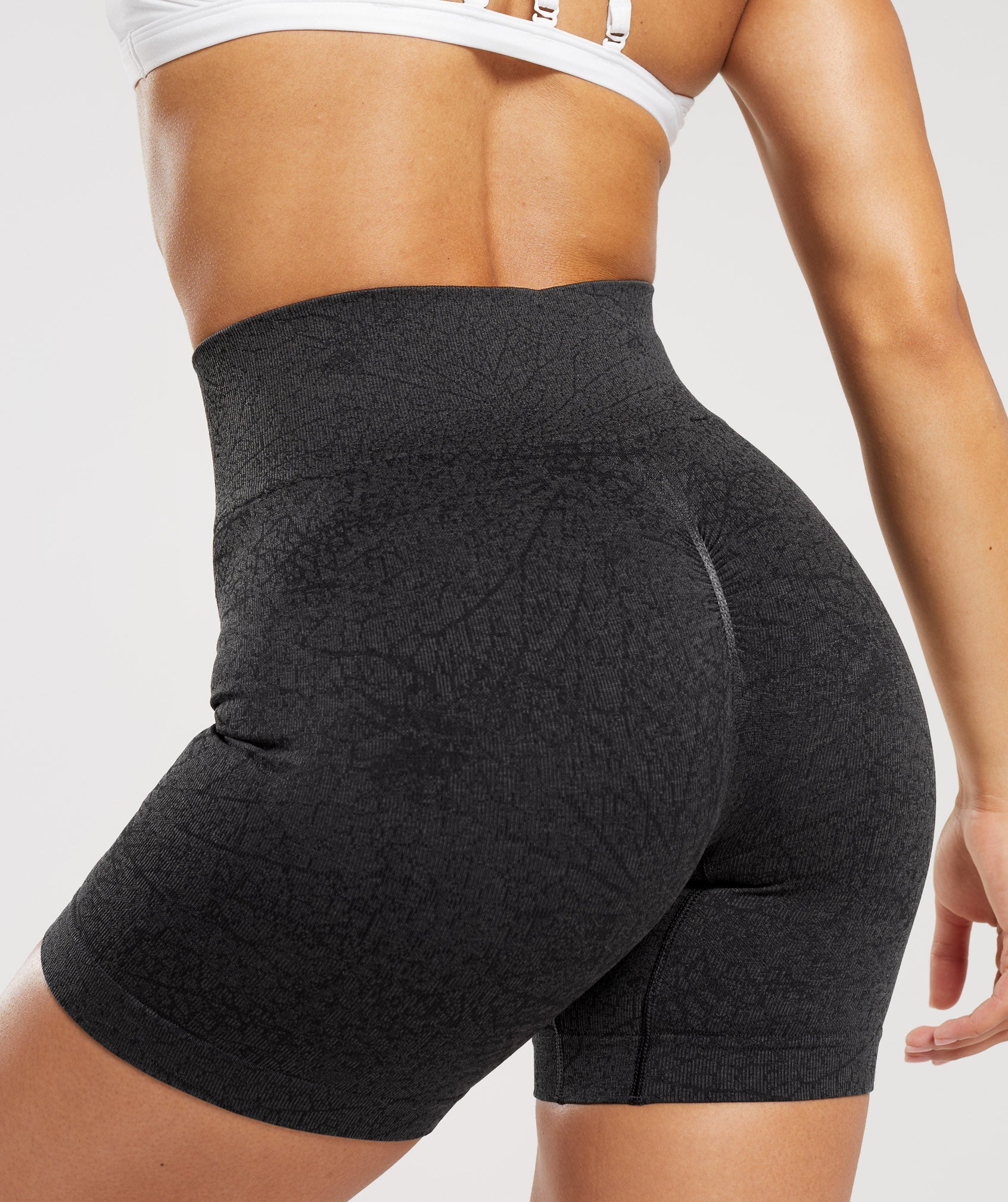 Adapt Pattern Seamless Shorts in Black/Graphite Grey - view 6