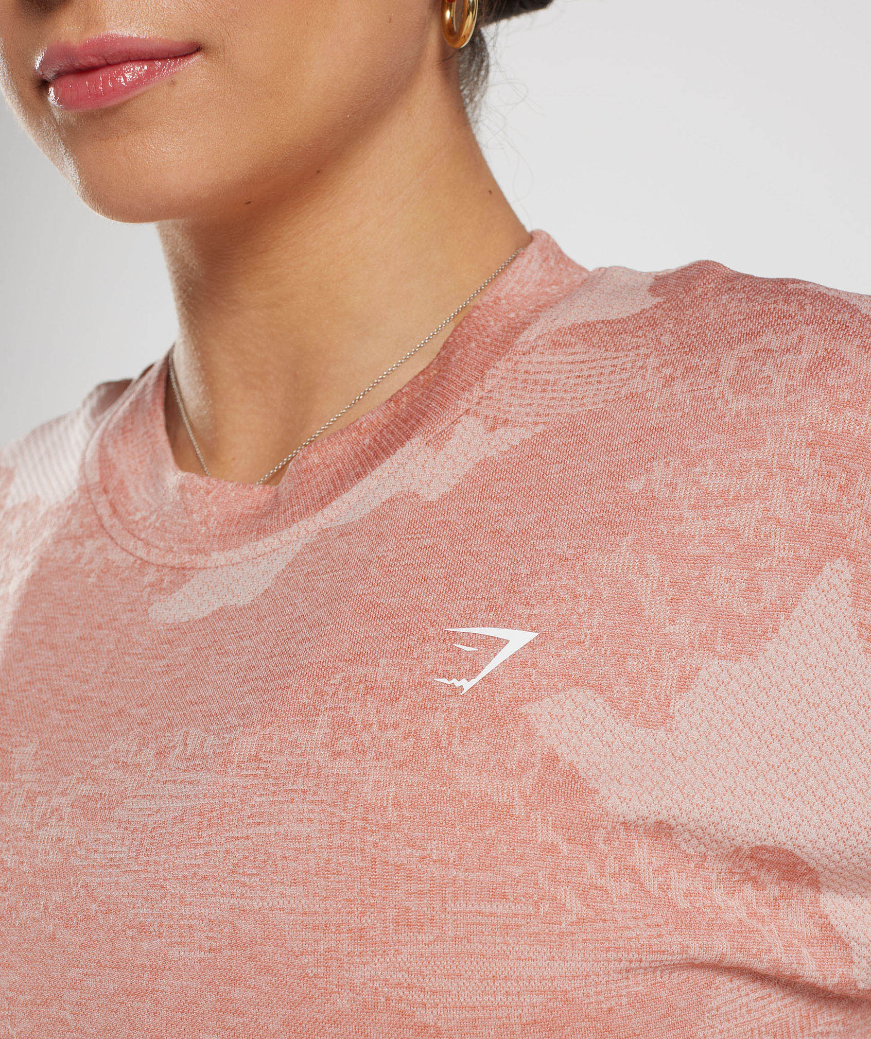 Adapt Camo Seamless Crop Top in Misty Pink/Hazy Pink - view 6