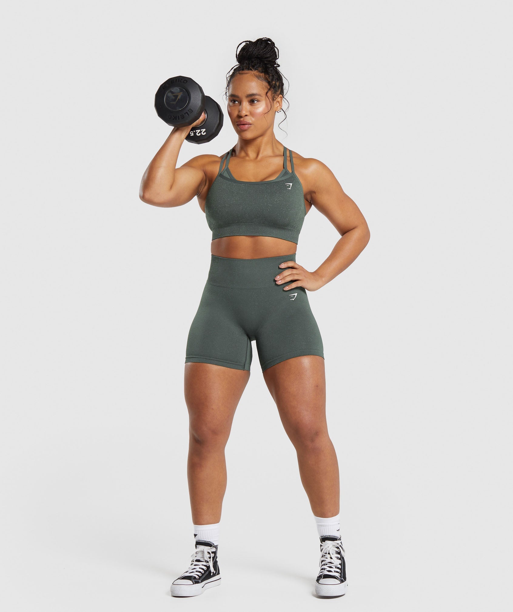 Adapt Fleck Seamless Sports Bra in Slate Teal/Cargo Teal - view 4