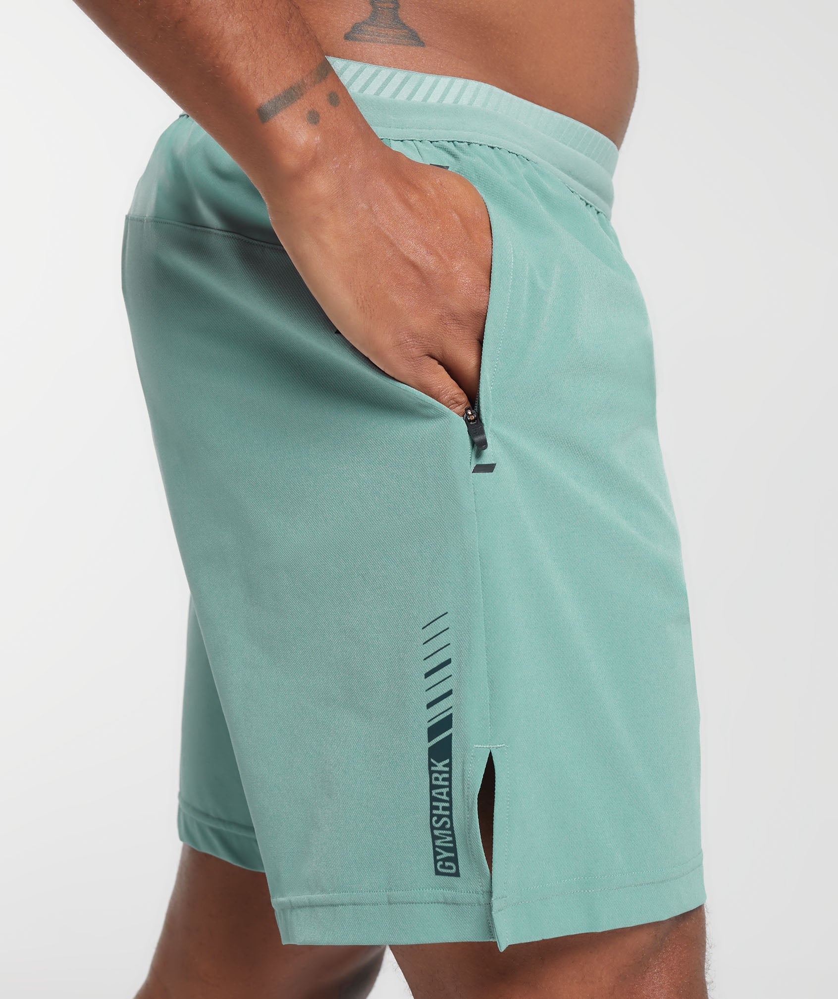 Apex 7" Hybrid Shorts in Duck Egg Blue - view 6