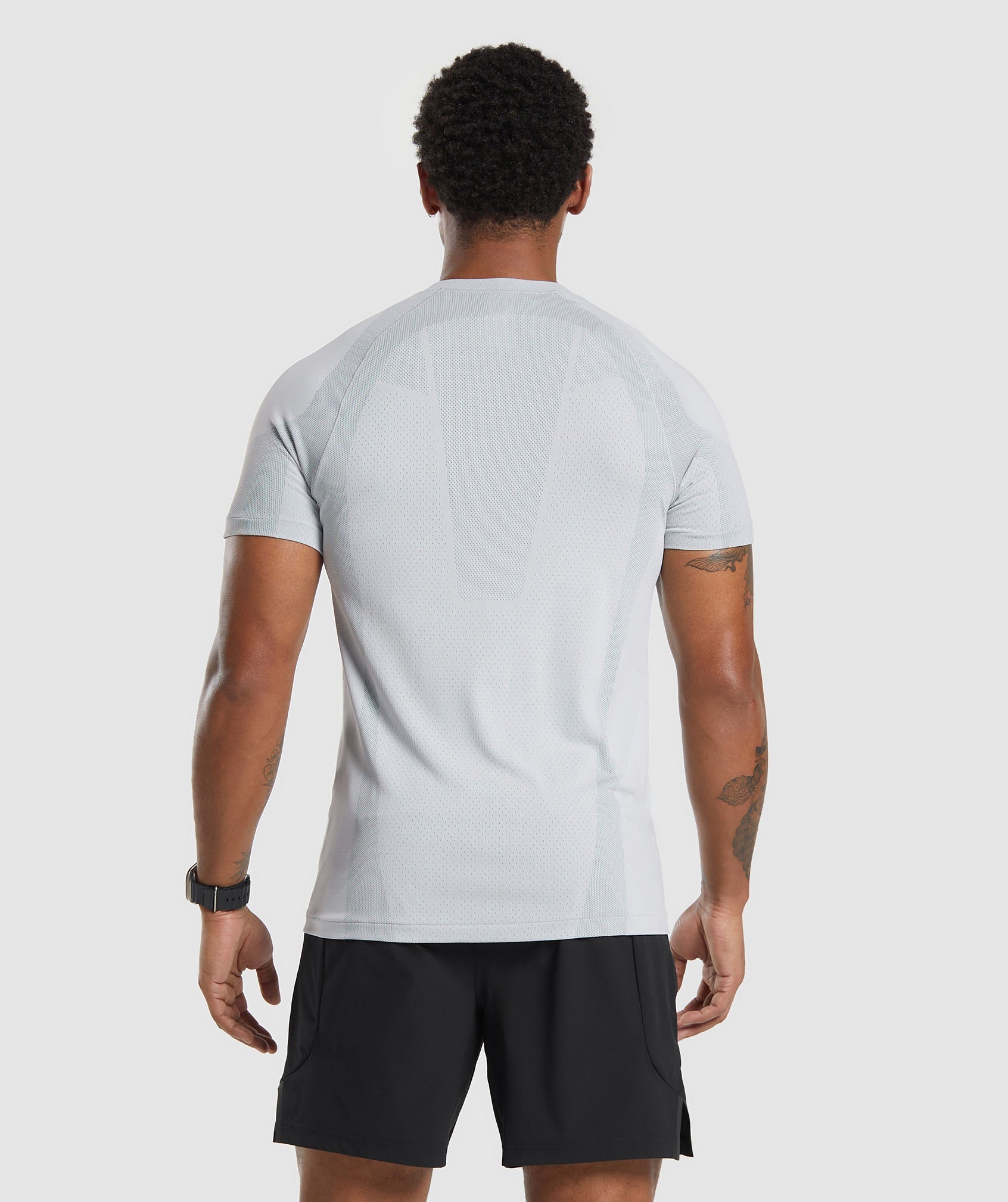 Apex Seamless T-Shirt in Light Grey/Medium Grey - view 2