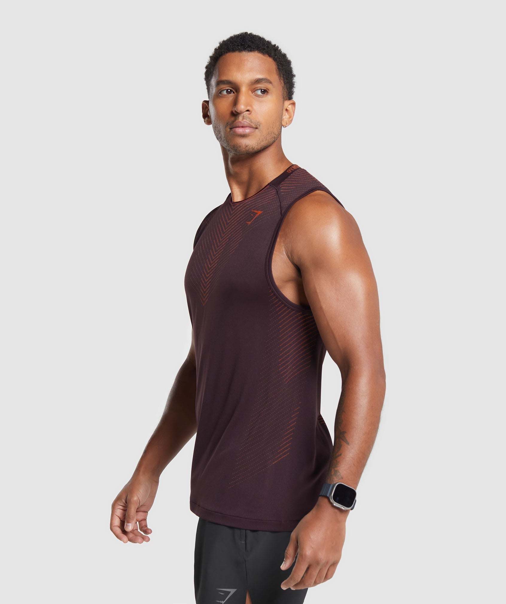 Apex Seamless Tank in Plum Brown/Rust Orange - view 3