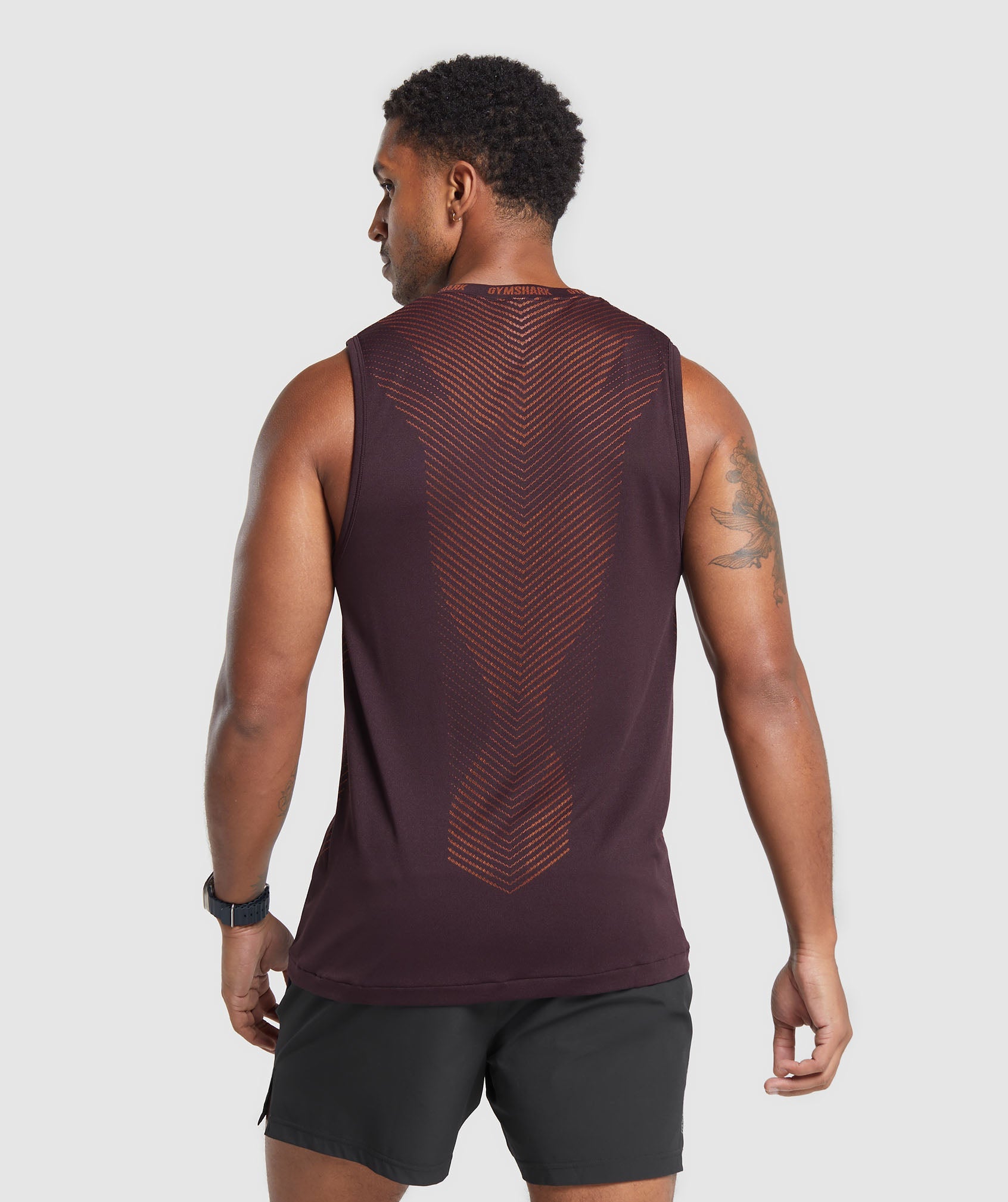 Apex Seamless Tank in Plum Brown/Rust Orange - view 2