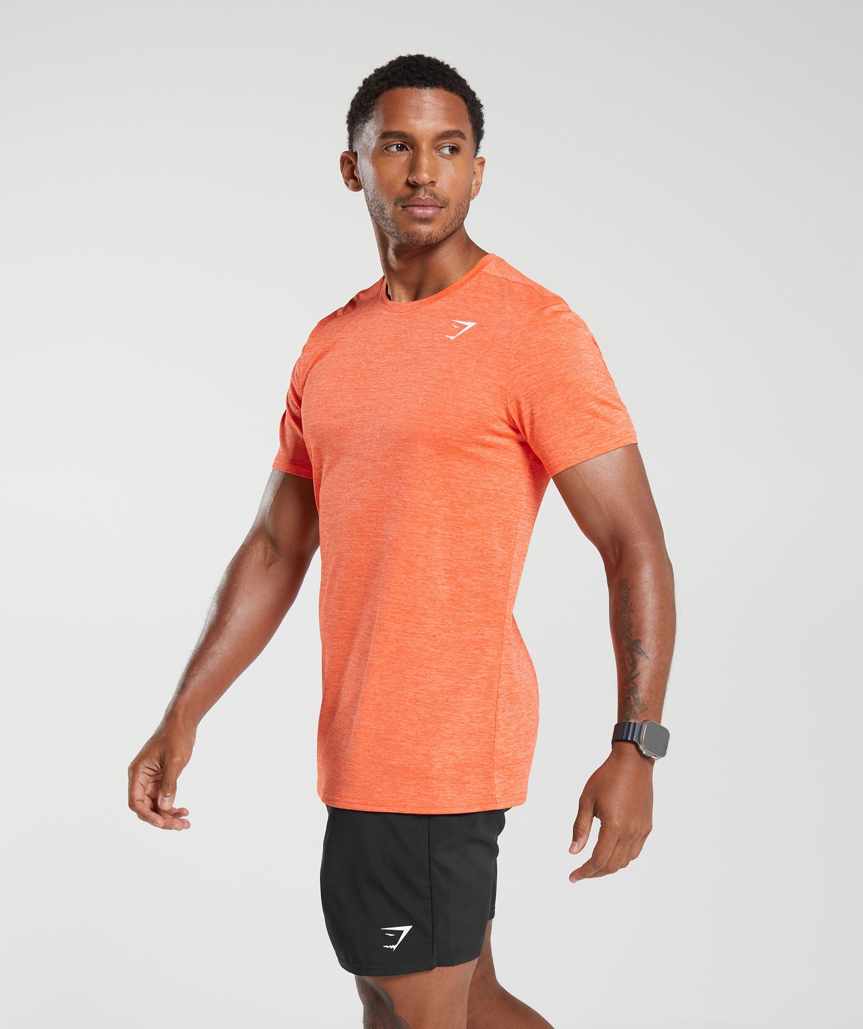 Arrival Marl T-Shirt in Ignite Orange/Ombre Orange Marl - view 3