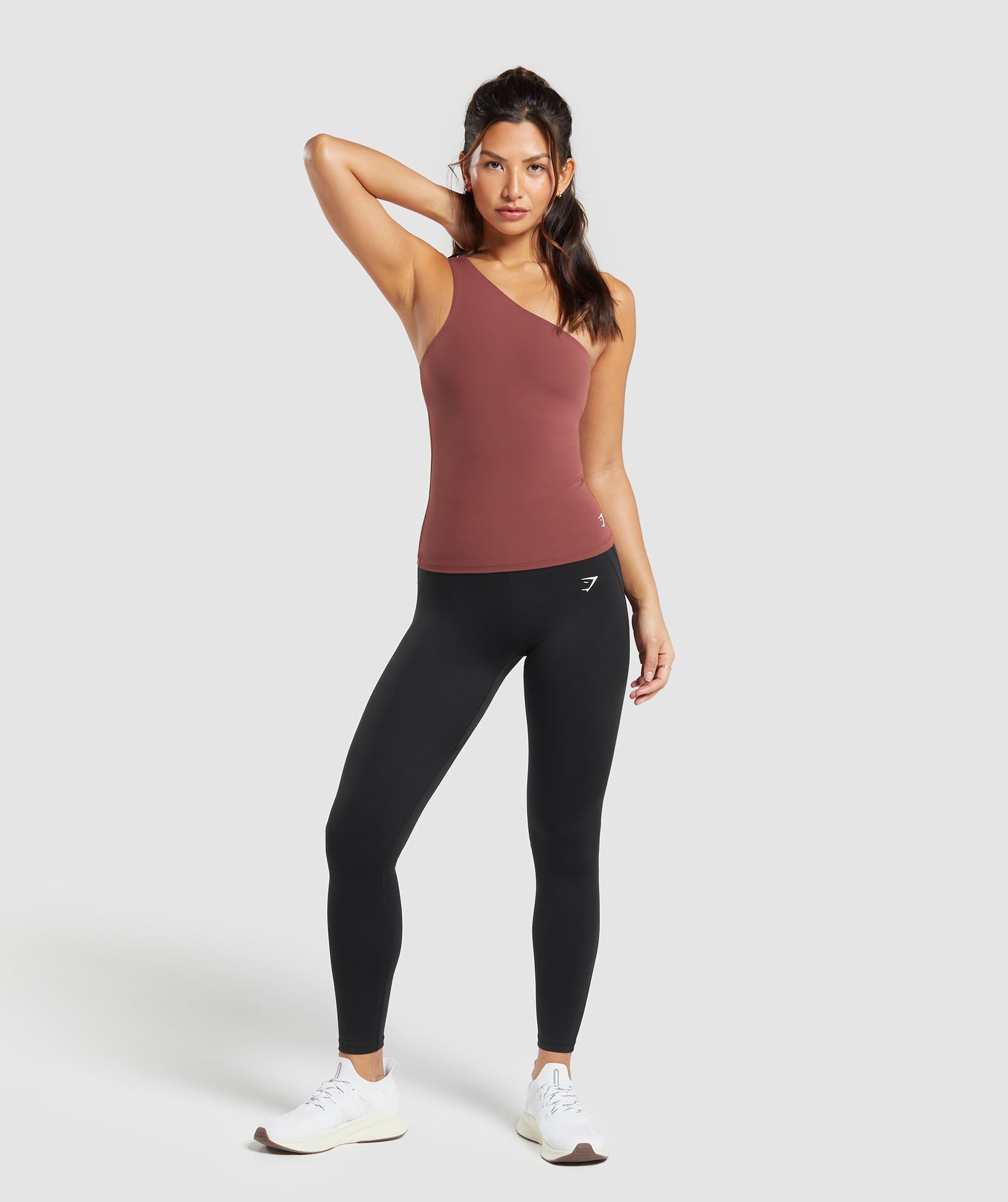 Asymmetric Tank With Shelf in Burgundy Brown - view 4