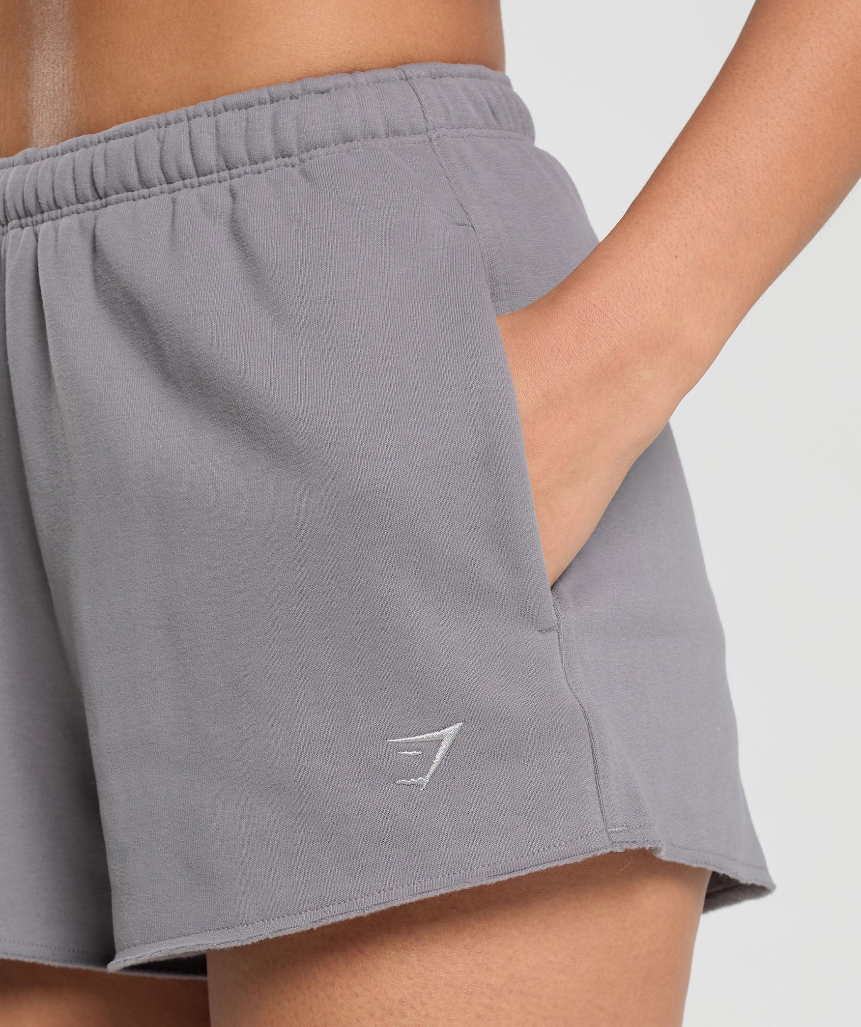 Fleece Shorts in Medium Grey - view 6