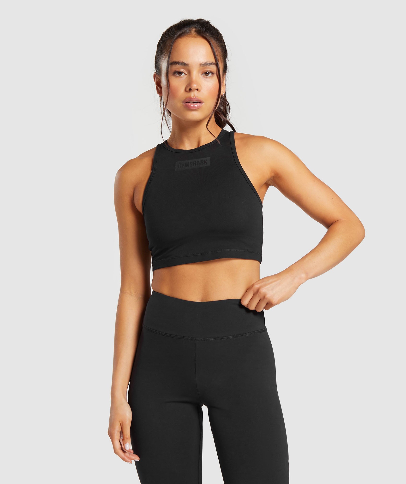 Block Crop Tank dans Black