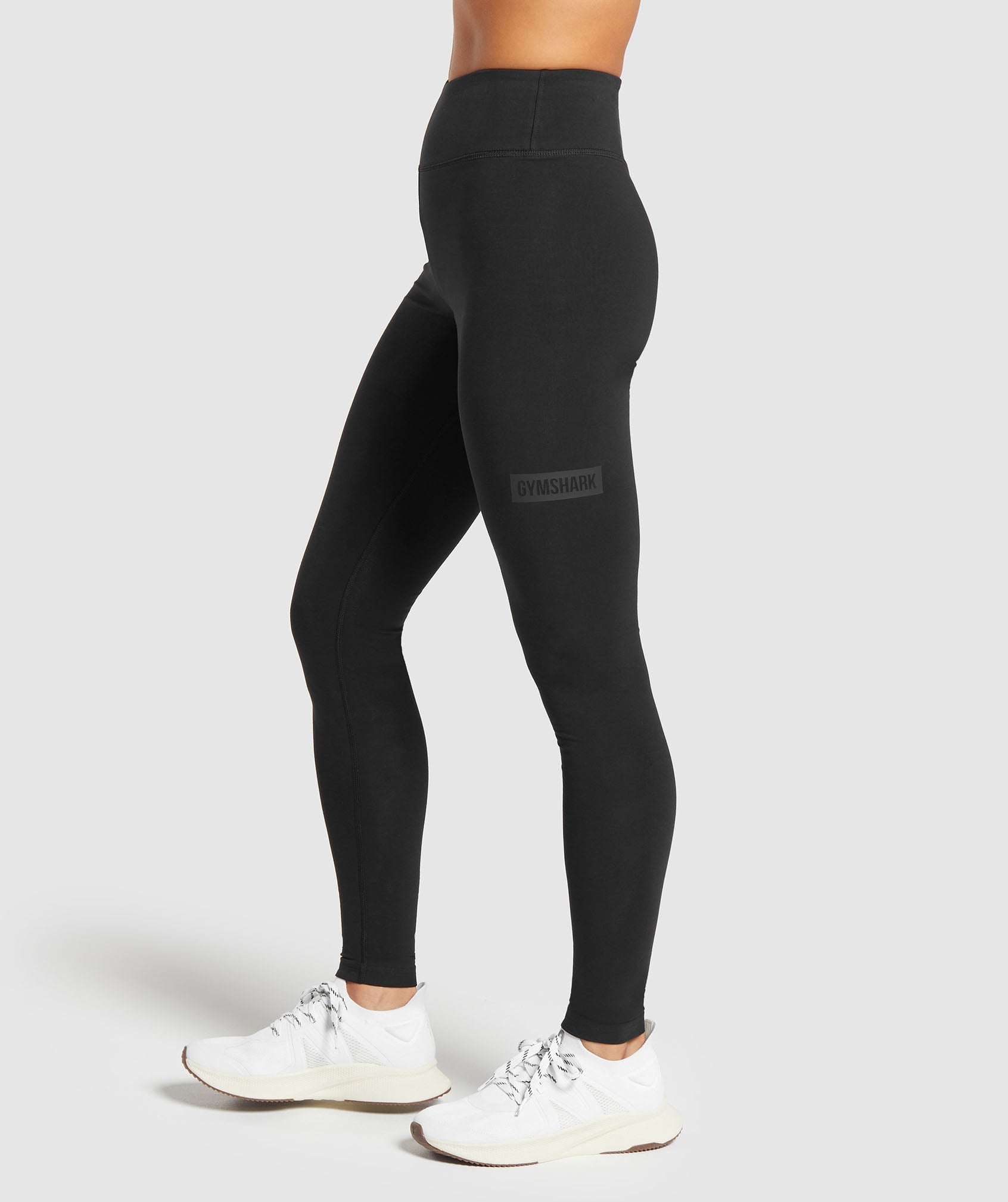 Block Cotton Leggings dans Black