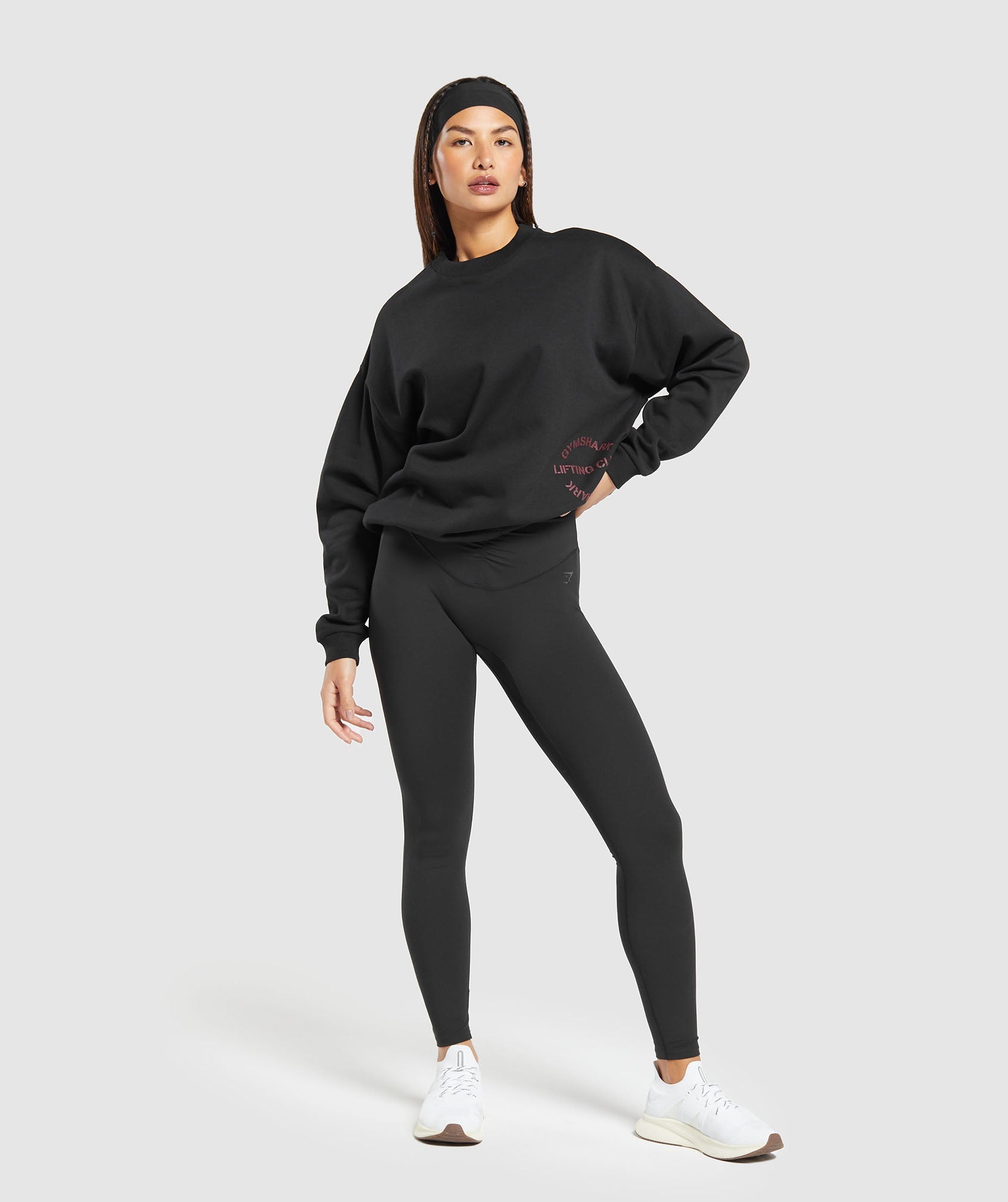 Built Oversized Sweatshirt in Black - view 4