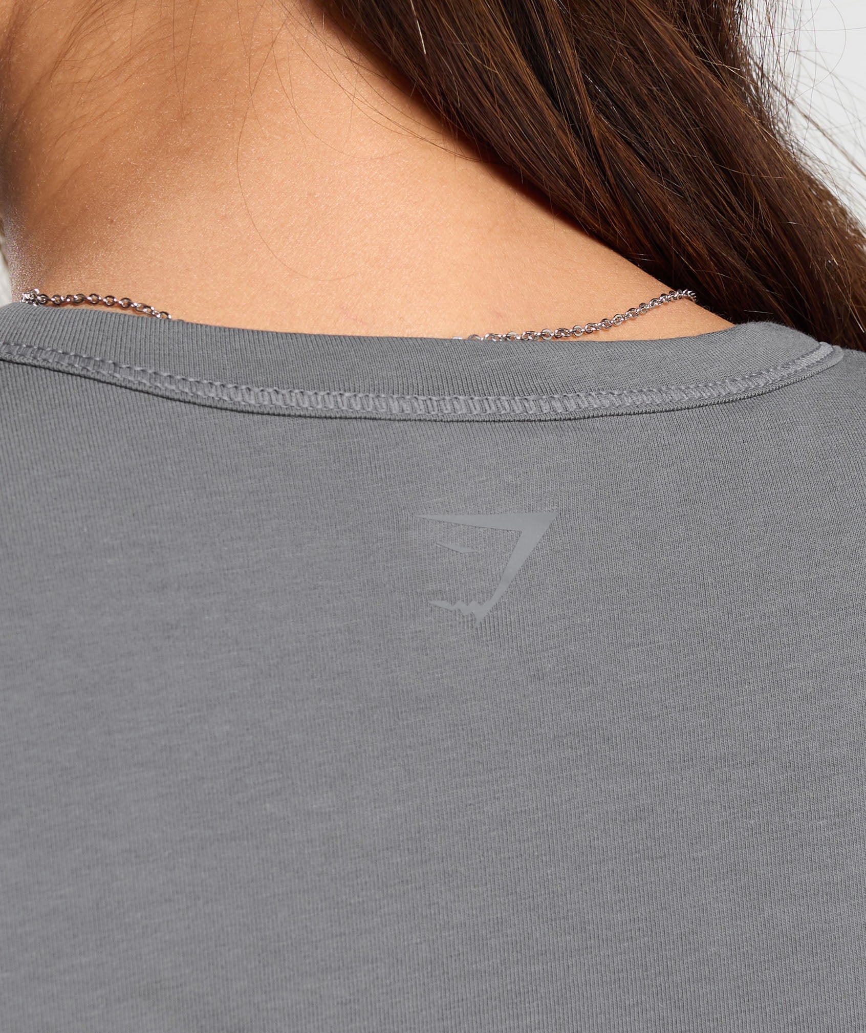 Cotton Crop Top in Brushed Grey - view 5