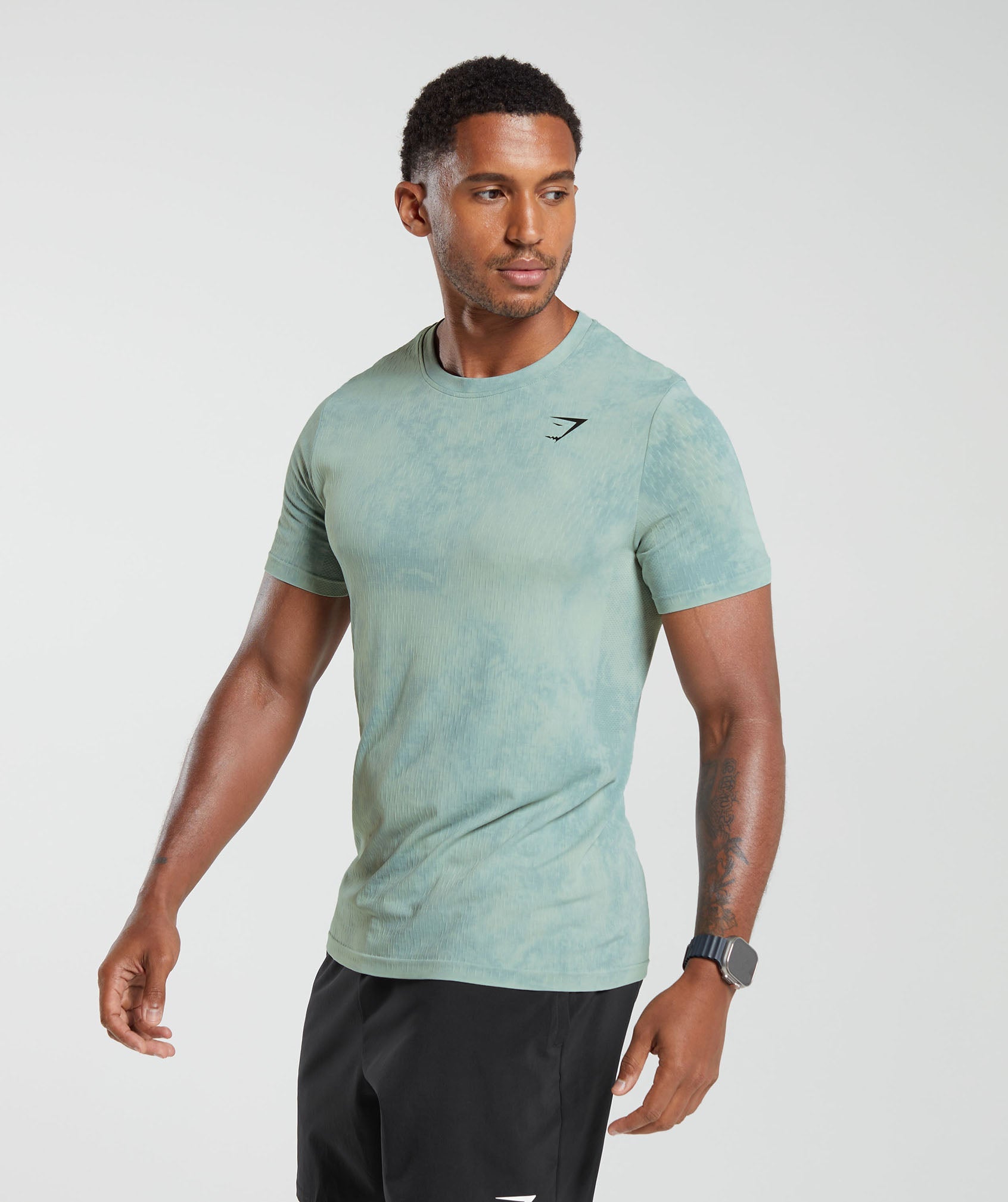Washed Seamless T-Shirt in Blue - view 3