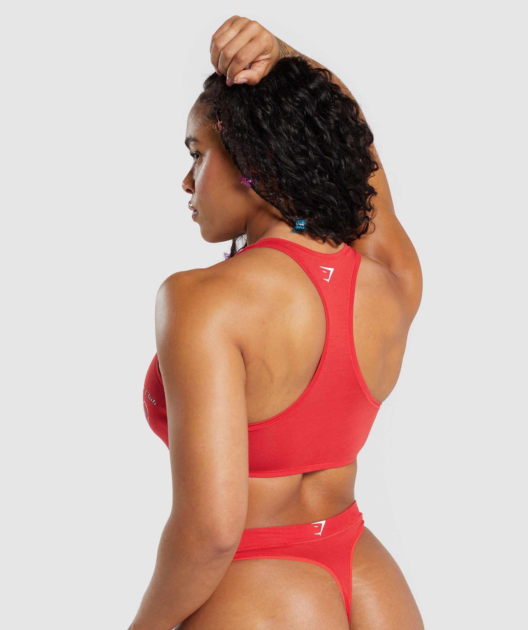 Cotton Graphic Bralette in Jamz Red - view 4