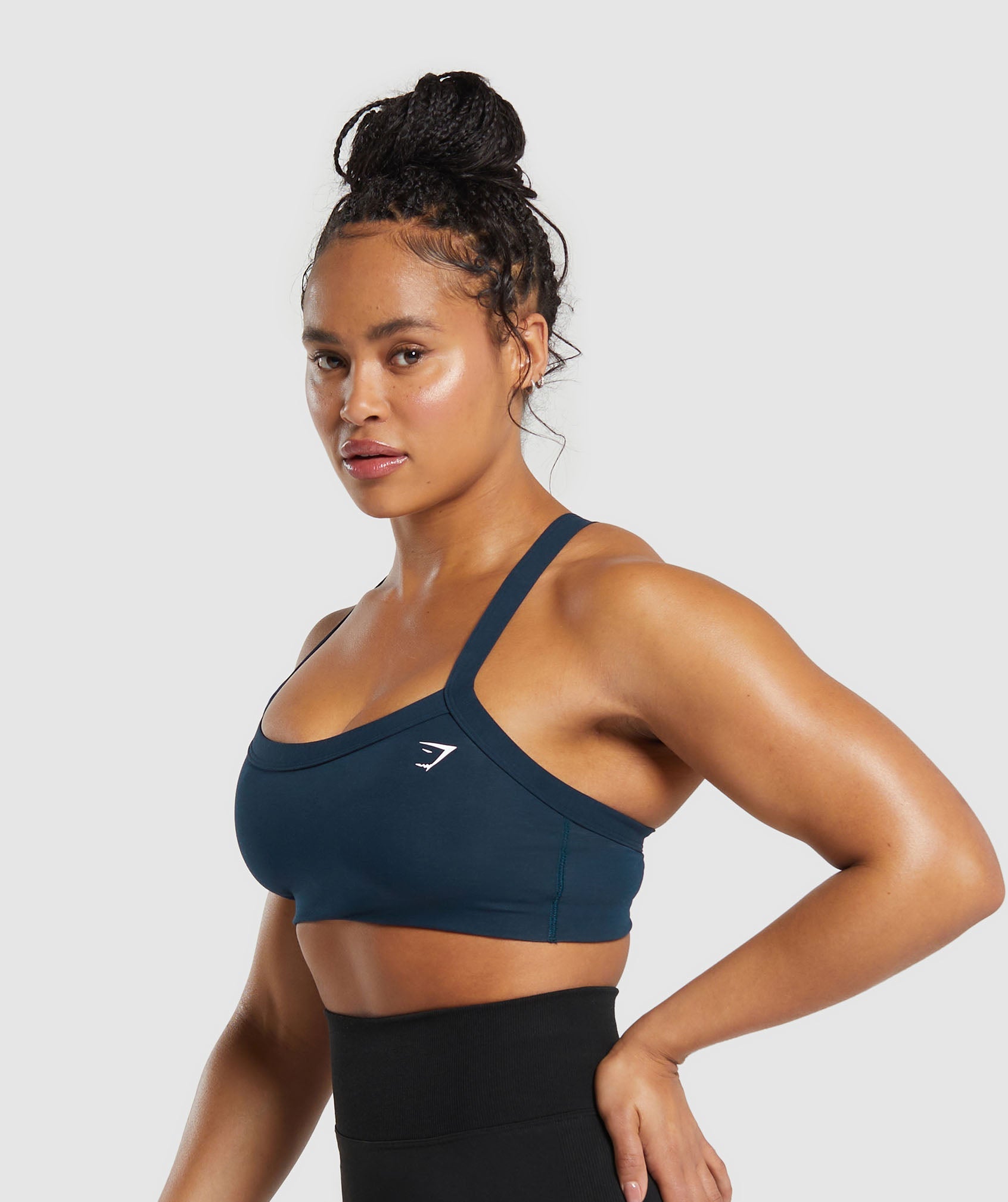 Cotton Lifting Sports Bra in Navy - view 3