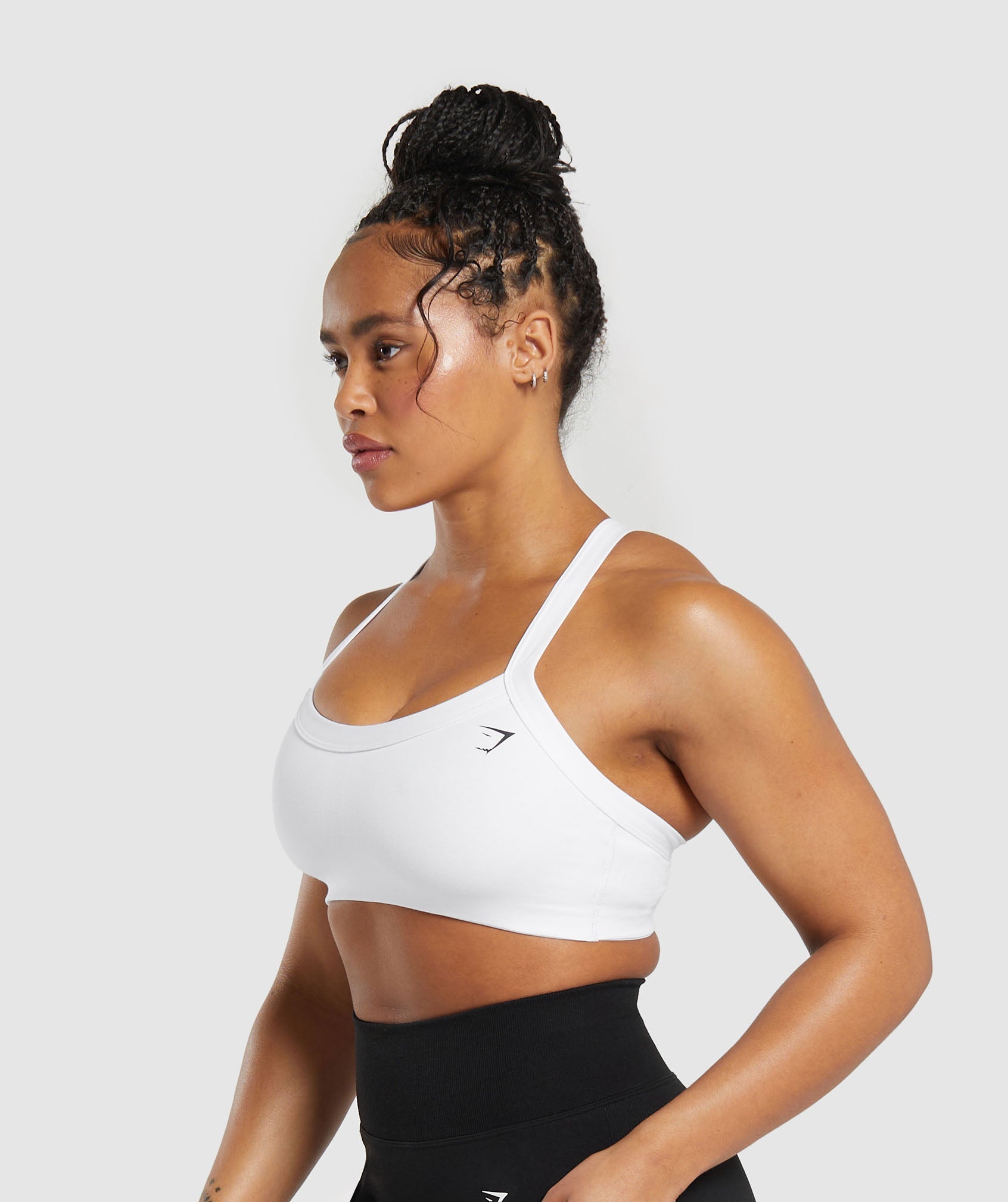 Cotton Lifting Sports Bra in White - view 3