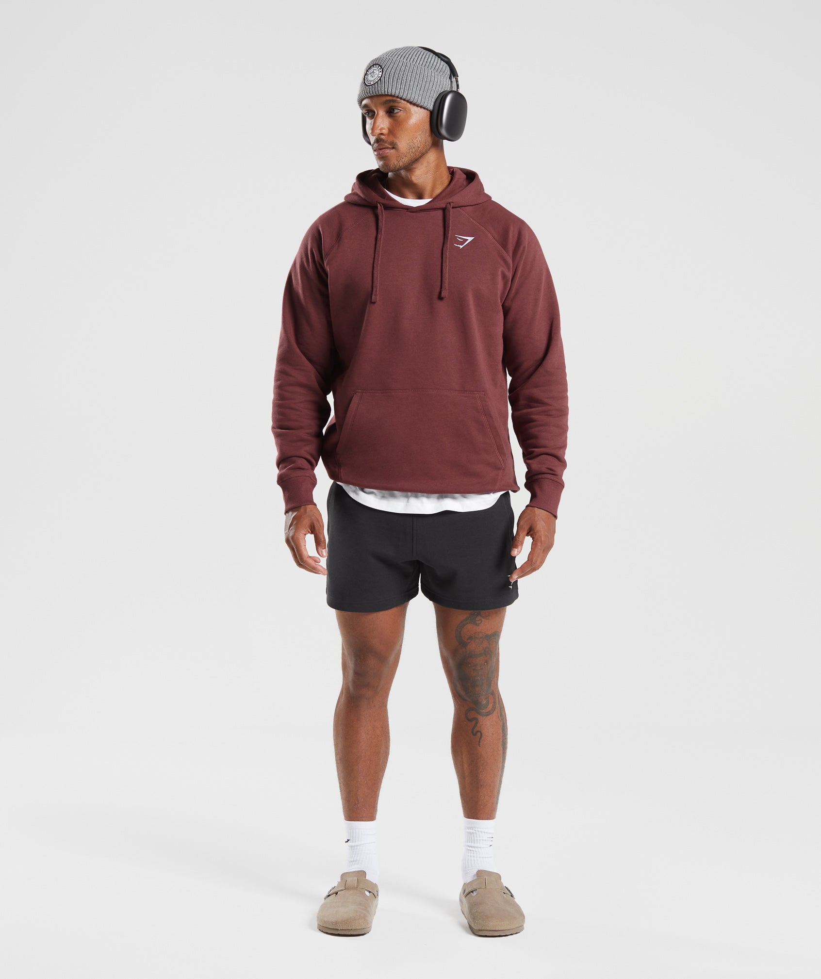 Crest Hoodie in Washed Burgundy - view 4