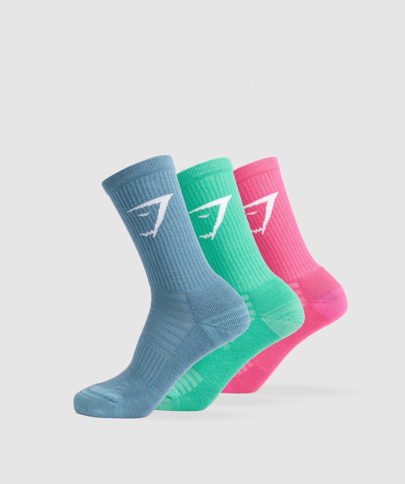 Crew Socks 3pk in Blue/Green/Fuchsia - view 1