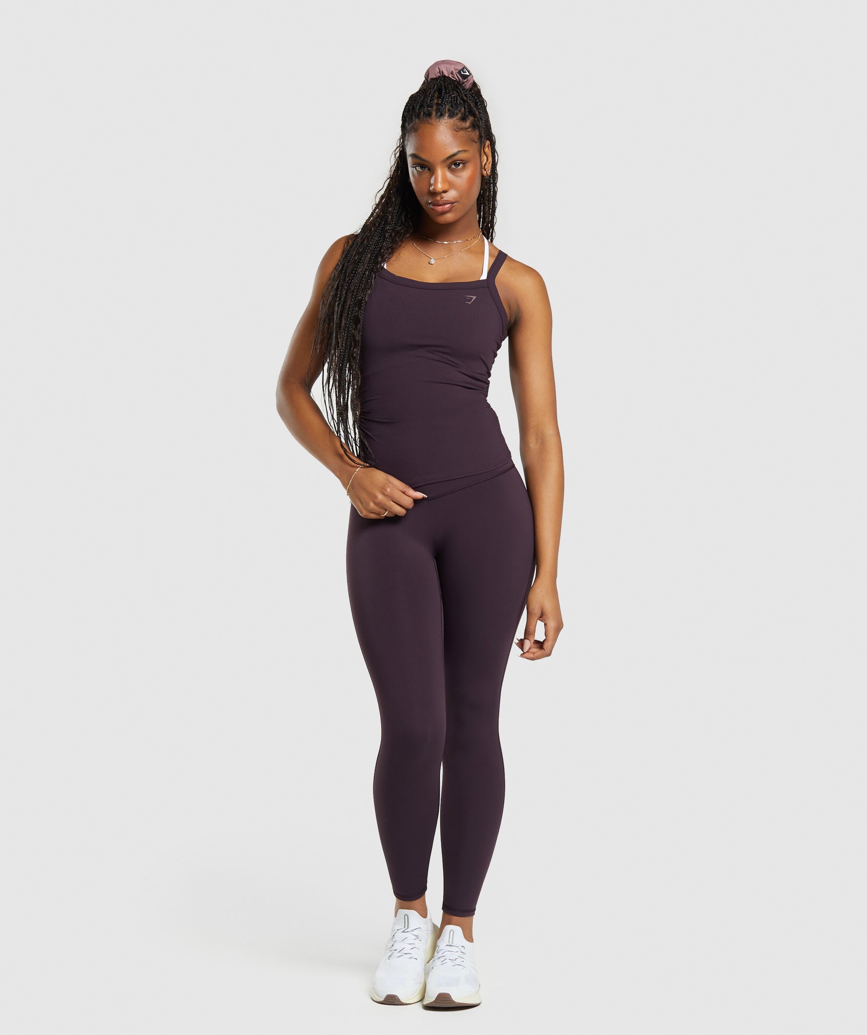 Elevate Ruched Tank in Plum Brown - view 4