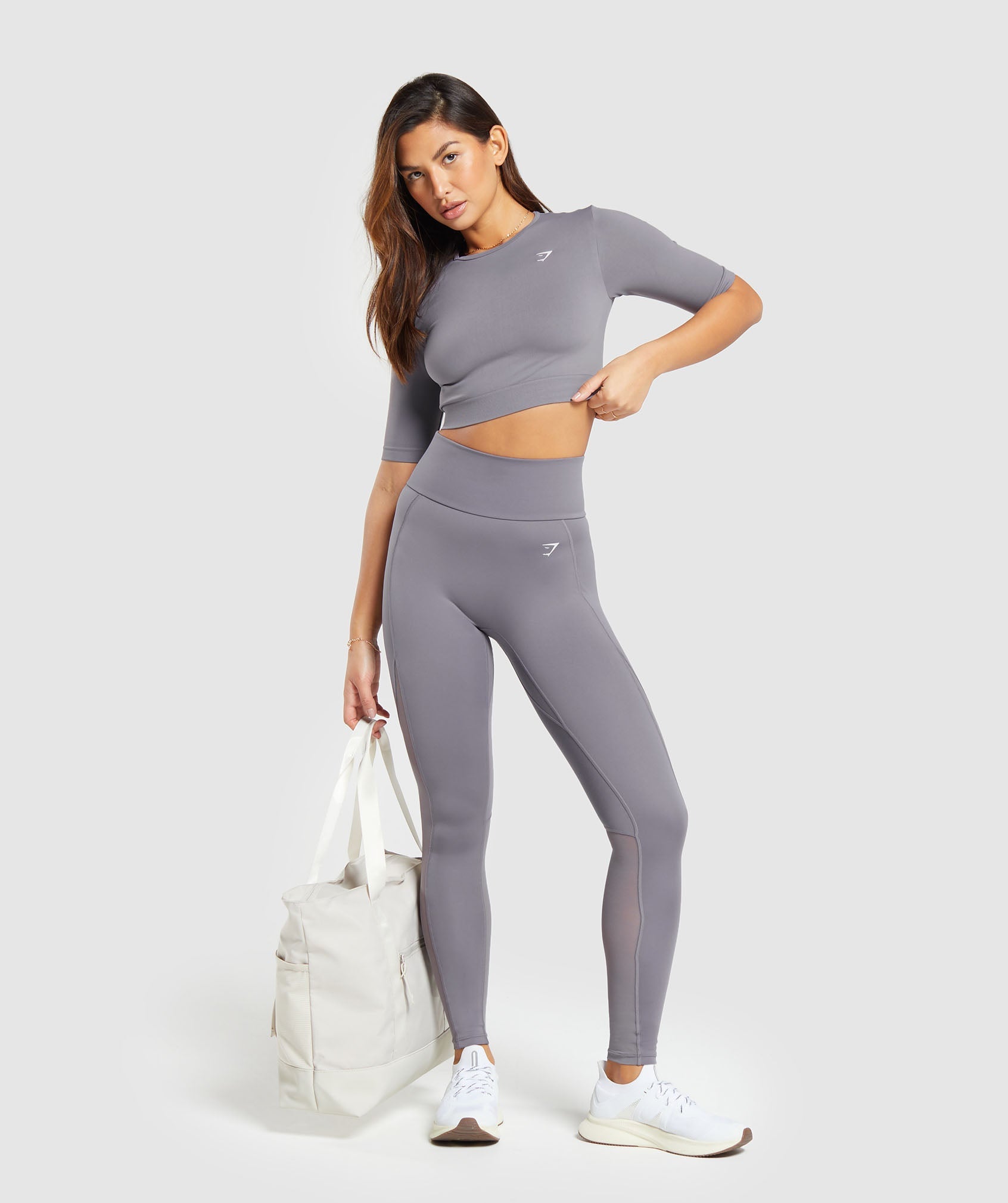 Everyday Mesh Legging in Fog Purple - view 4